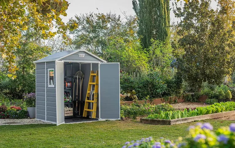 Keter - Caseta de exterior Manor 6x8 gris