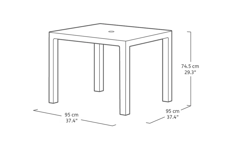 Keter - Mesa comedor de exterior Quartet grafito