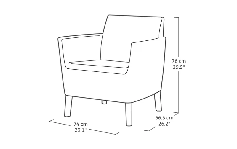 Keter - Conjunto de exterior 4 plazas Salemo Lounge grafito
