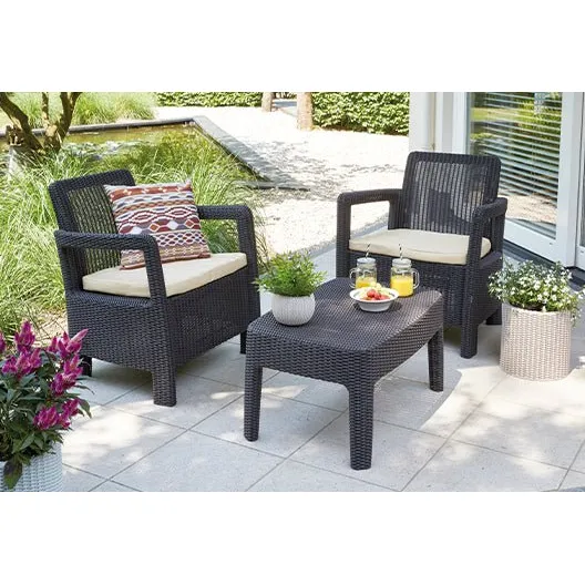 Keter - Conjunto de exterior 2 plazas Tarifa Balcony grafito