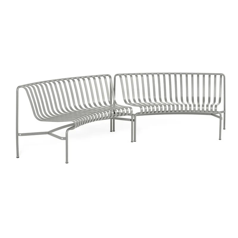 B-Ware HAY Palissade Bank Sitzgelegenheit Gartenbank Outdoor Gartenmöbel sky grey