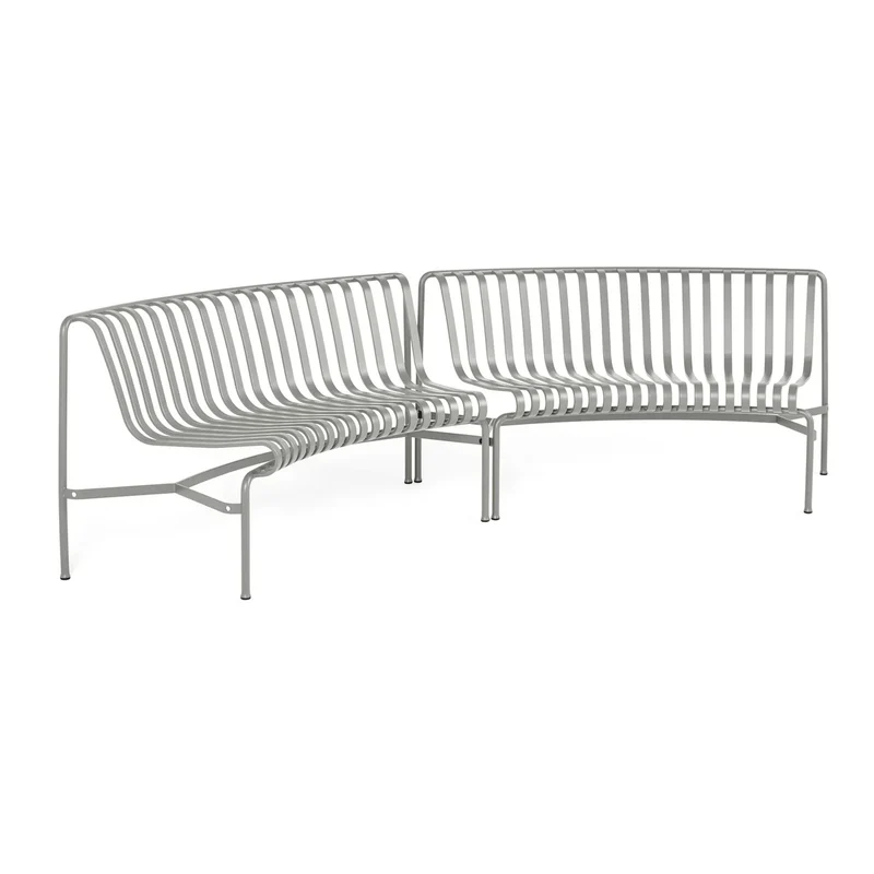 B-Ware HAY Palissade Bank Sitzgelegenheit Gartenbank Outdoor Gartenmöbel sky grey