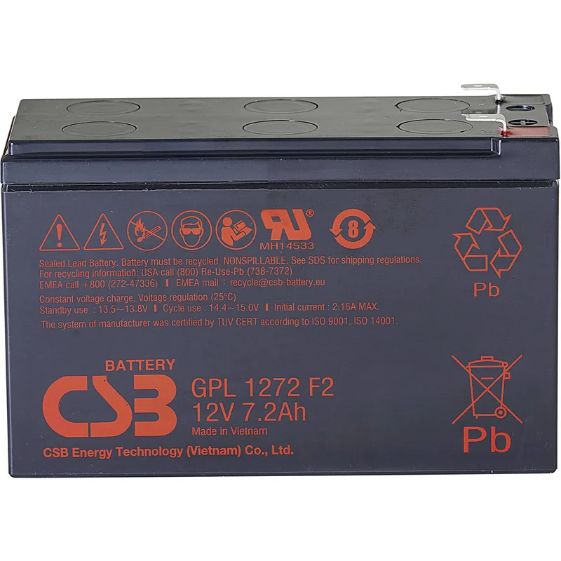 B-Ware CSB Battery Bleiakku Akku 12V 7.2Ah GPL1272-F2FR Blei-Vlies Hauptakku67