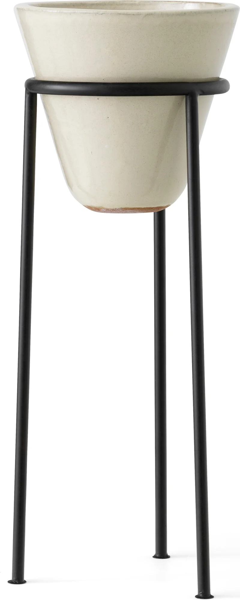 B-Ware Audo Pflanztopf Blumentopf Daiza Keramik Stahl beige schwarz elfenbein 65 cm