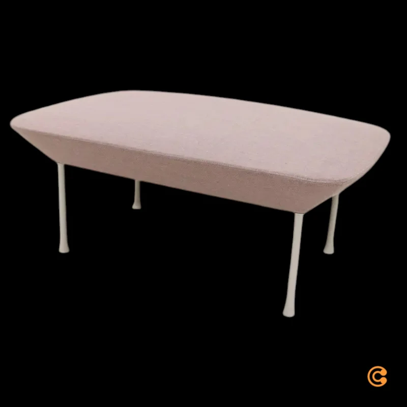 B-Ware MUUTO Sitzhocker Fußhocker Oslo Pouf Rosa Offwhite Sitzpouf Hocker 45x100x73cm