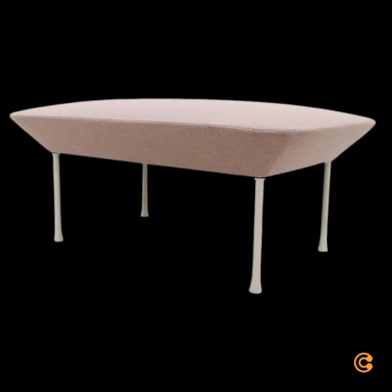 B-Ware MUUTO Sitzhocker Fußhocker Oslo Pouf Rosa Offwhite Sitzpouf Hocker 45x100x73cm