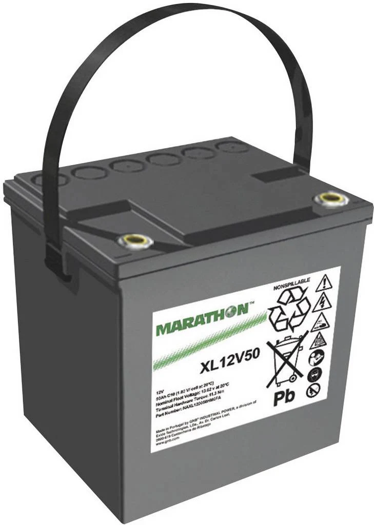 B-Ware GNB Marathon Blei Vlies Akku XL12V50 Bleiakku Wartungsfrei 220x219x172 mm M6 12V