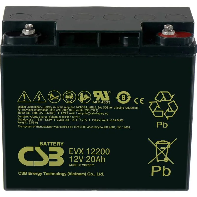 B-Ware CSB Bleiakku Batterie Akku zyklenfest EVX12200 Hauptakku Ersatzakku 12 V 20 Ah