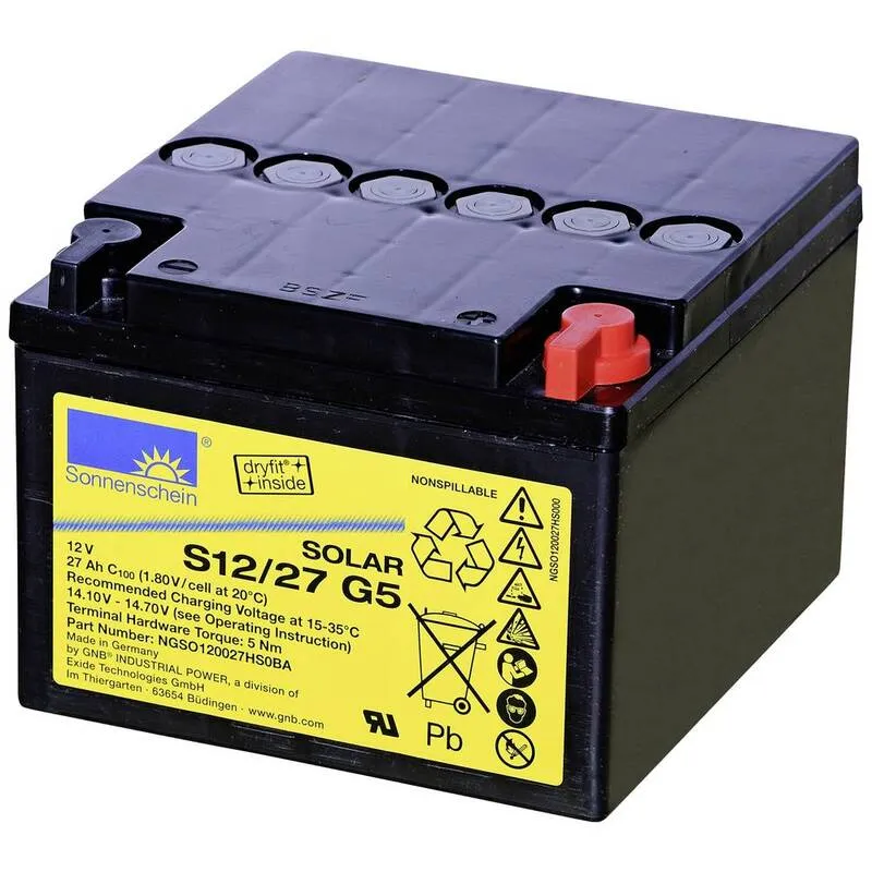 GNB Sonnenschein dryfit S12/27 G5 NGSO120027HS0BA Solarakku 12 V SIEHE TEXT/FOTO