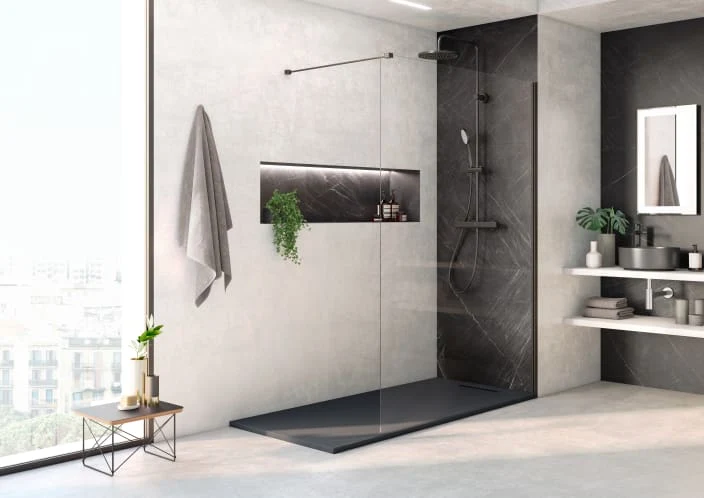 Roca - Plato de ducha Pyros extraplano de STONEX® Beige
