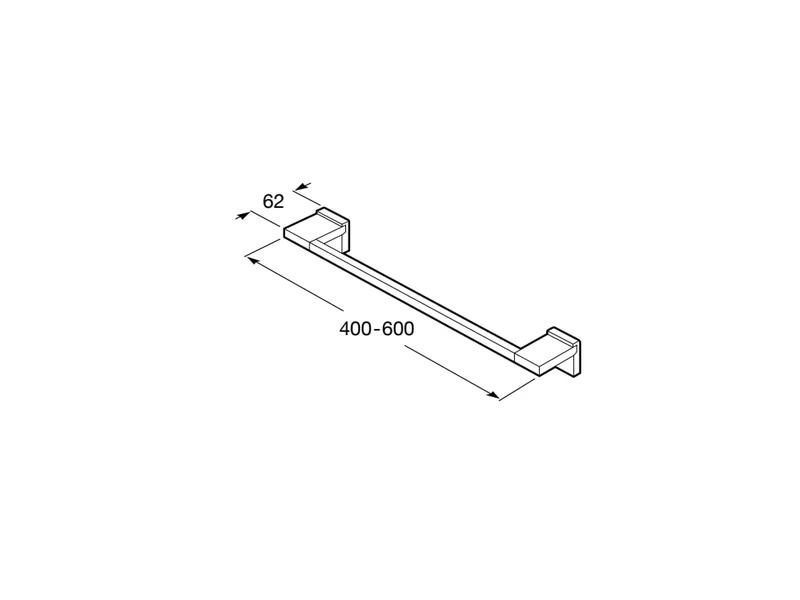 Roca - Toallero de lavabo Rubik 600 mm Negro Mate A816845024
