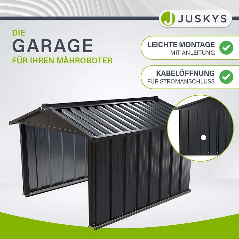 B-Ware Mähroboter Garage MGMT1 aus verzinktem Stahl mit Satteldach anthrazit 98x89x63cm
