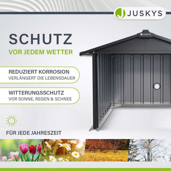 B-Ware Mähroboter Garage MGMT1 aus verzinktem Stahl mit Satteldach anthrazit 98x89x63cm