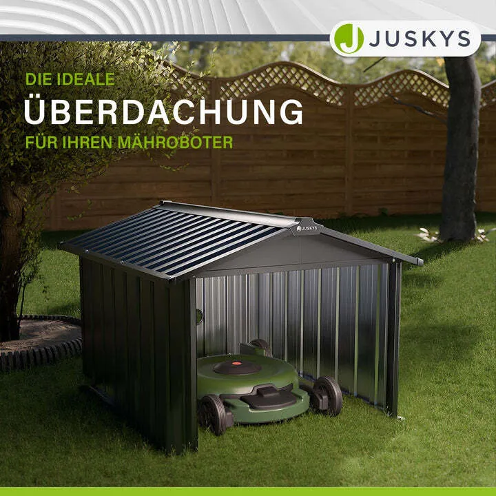 B-Ware Mähroboter Garage MGMT1 aus verzinktem Stahl mit Satteldach anthrazit 98x89x63cm