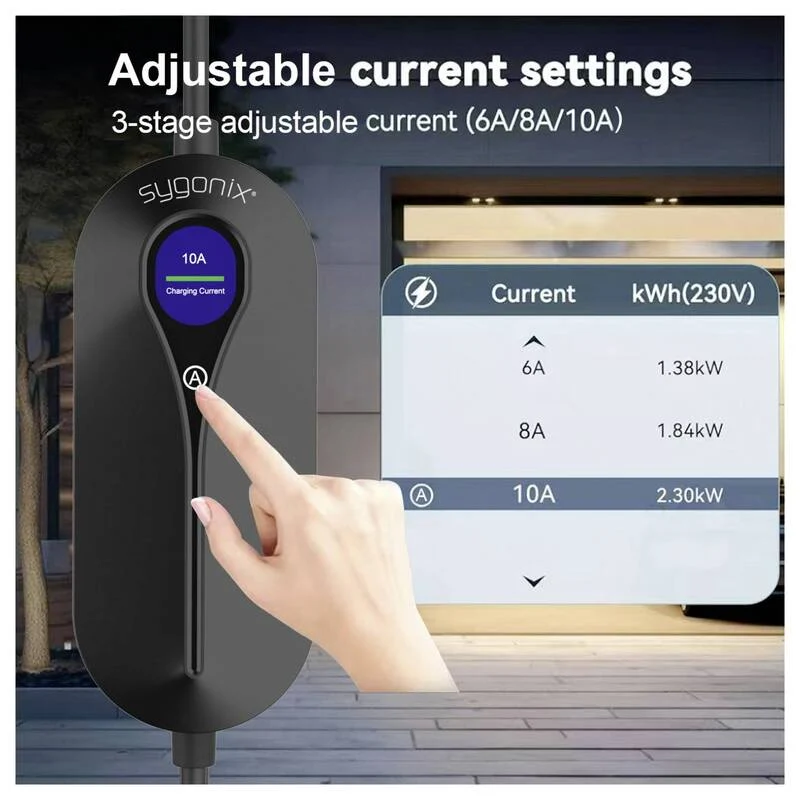 B-Ware Sygonix Mobile Ladestation Typ 2 10A 2,3kW IP66 Elektrofahrzeug Ladegerät Kabel