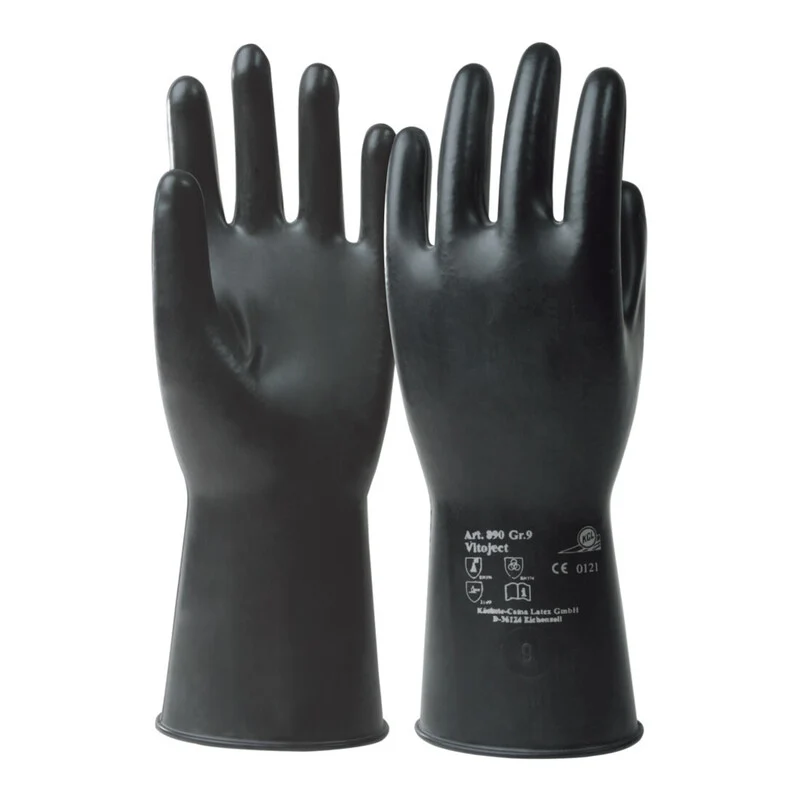 B-Ware Honeywell Chemikalienschutzhandschuh Vitoject 890 Größe 9 schwarz AQL 0,65 350mm