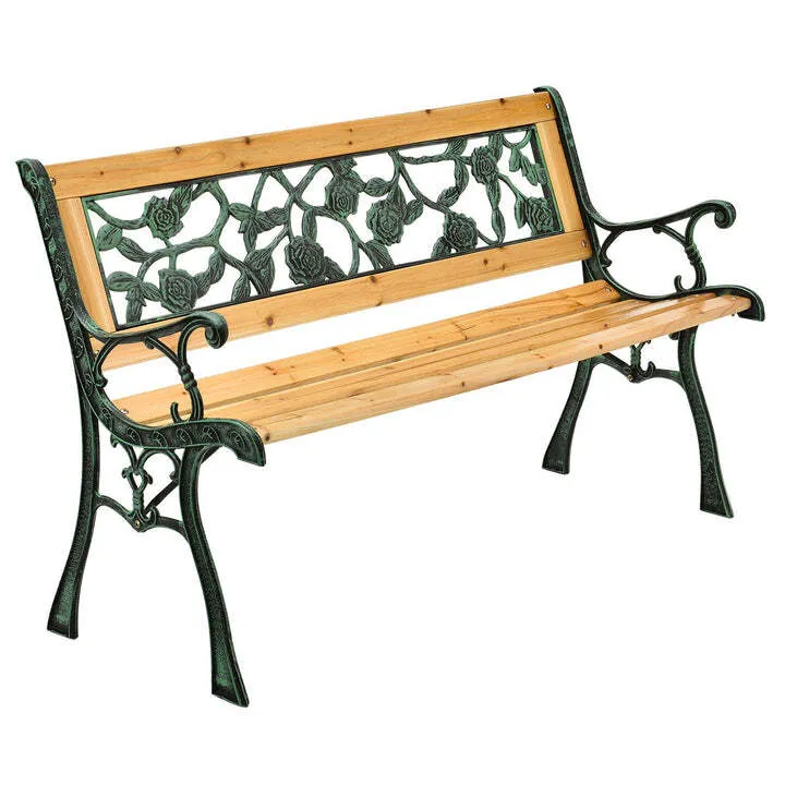 B-Ware Gartenbank Venezia 2 Sitzer Parkbank Holzbank aus Tannenholz und Gusseisen