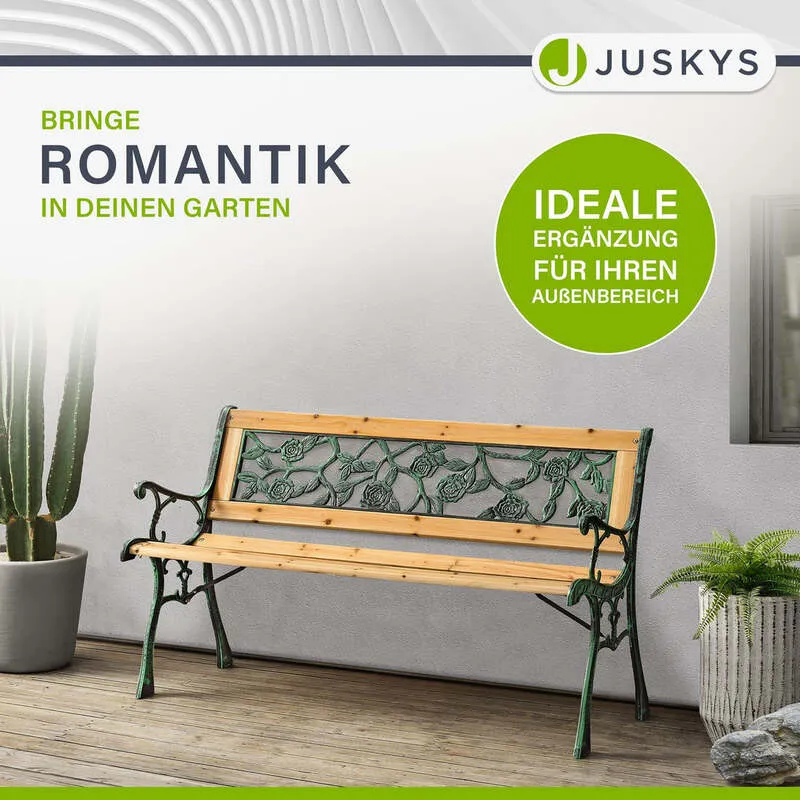 B-Ware Gartenbank Venezia 2 Sitzer Parkbank Holzbank aus Tannenholz und Gusseisen