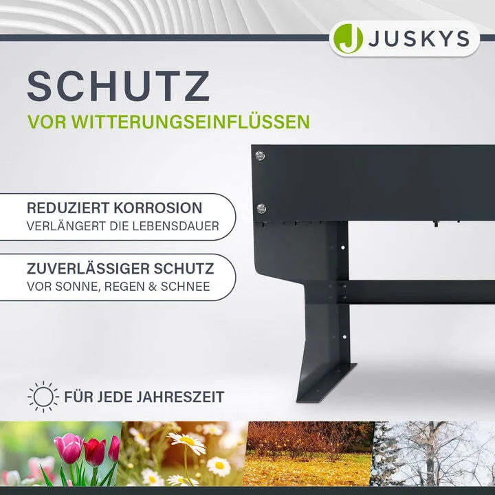 B-Ware Mähroboter Garage Pflanzkasten aus verzinktem Stahl anthrazit 70x60x37cm Garten