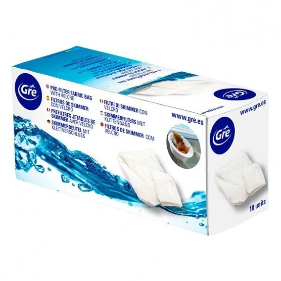 Gre - Filtros de skimmer con velcro 10 unidades FSK10