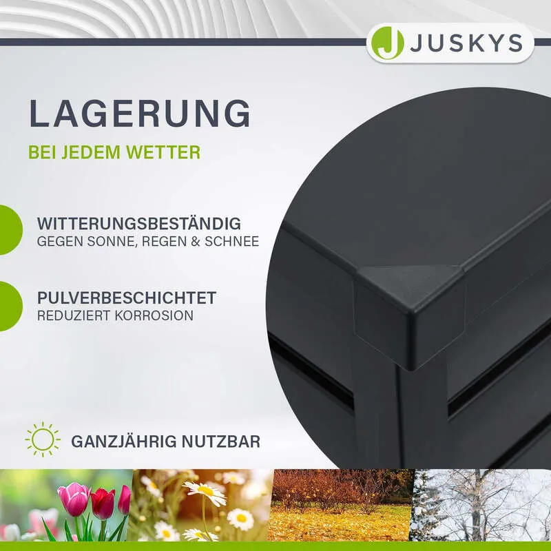 B-Ware Metall Auflagenbox Limani wasserdichte Gartenbox 380 L rostfrei anthrazit