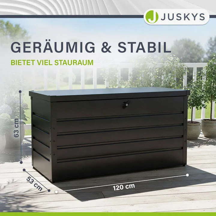 B-Ware Metall Auflagenbox Limani wasserdichte Gartenbox 380 L rostfrei anthrazit