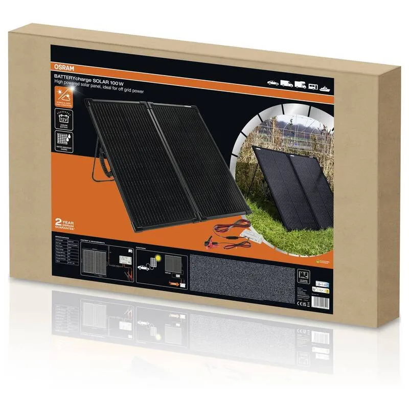 B-Ware Osram Automotive Solarmodul 100W Monokristallin Ladegerät 12V 5V Wasserabweisend