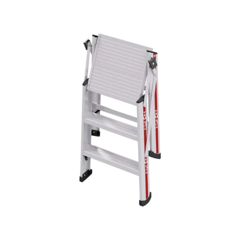 B-Ware Hymer Montagetritt beidseitig begehbar 2x3 Stufen Aluminium 0.69m Höhe 7.6kg