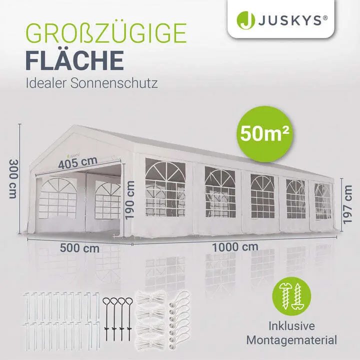 B-Ware Gartenzelt Partyzelt Gala 5x10m Pavillon wasserdicht UV-Schutz für Party Garten