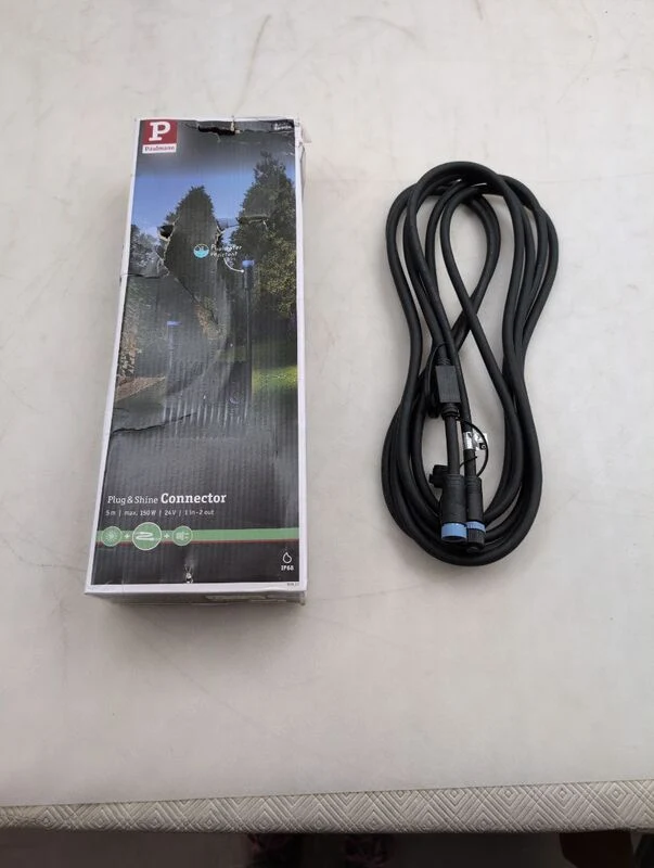 B-Ware Paulmann Plug & Shine Kabel 5m 1 in 2 aus wasserdicht Gartenbeleuchtung schwarz