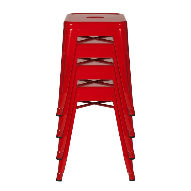 B-Ware hjh OFFICE Hocker Sitzgelegenheit VANTAGGIO Hocker rot stapelbar Gastronomie166