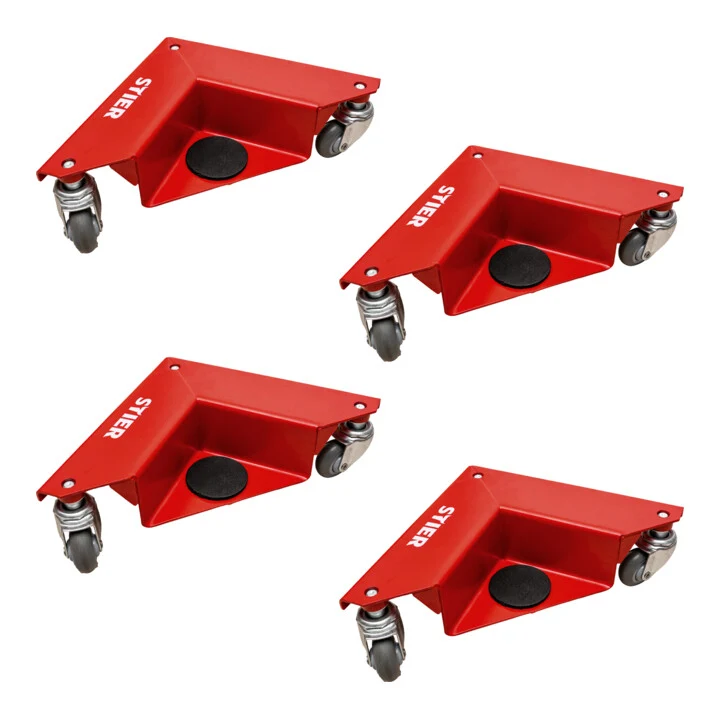 B-Ware STIER Eckenroller-Set Möbelroller Transporthilfe Gummi-Rollen Tragkraft 150 kg