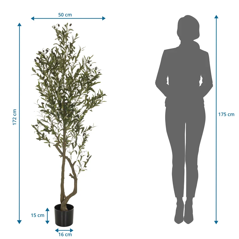B-Ware hjh OFFICE Kunstpflanze Kunstbaum OLIVE I 172 cm grün Pflanze Dekopflanze Deko