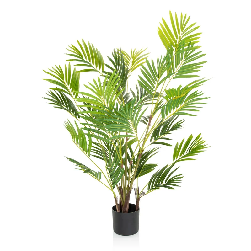 B-Ware hjh OFFICE Kunstpflanze Kunstbaum Areca Palme grün 120cm Kunstpflanze hjh OFFICE