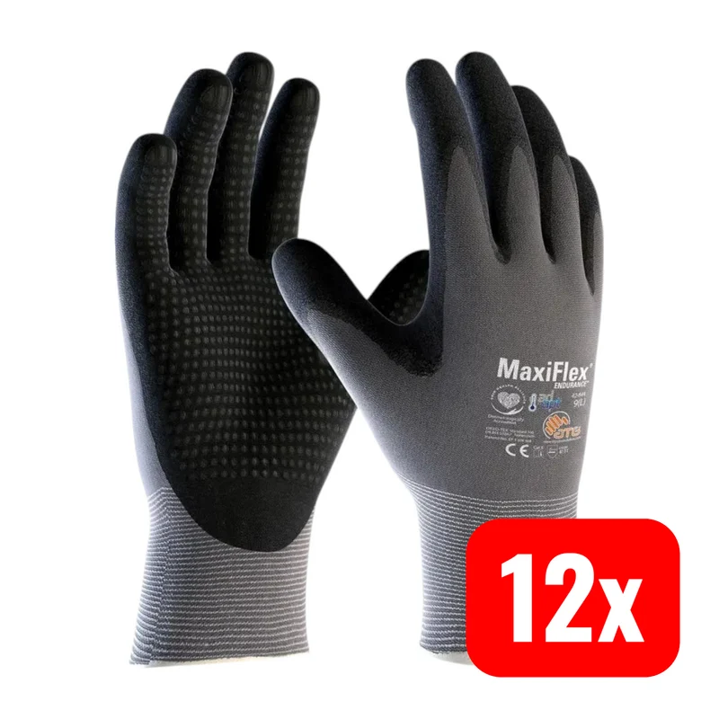 12x B-Ware ATG Montage Arbeitshandschuh MaxiFlex Endurance Größe 9 Nitrilschaum 12 PAAR