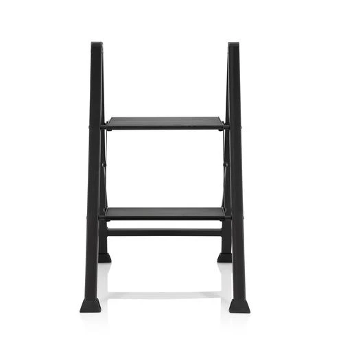 B-Ware hjh OFFICE Klapptritt SOLID W5 Aluminium schwarz 2 Stufen Leiter Doppelleiter