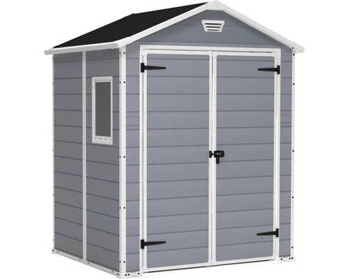 B-Ware Keter Gerätehaus Manor Gartenhaus Geräteschuppen mit Fußboden 175 x 145 cm grau