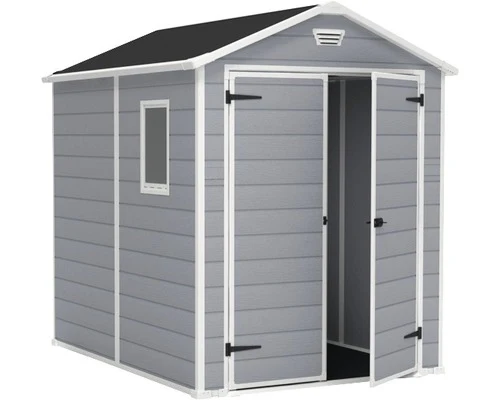 B-Ware Keter Gerätehaus Manor Gartenhaus Geräteschuppen mit Fußboden 175 x 145 cm grau