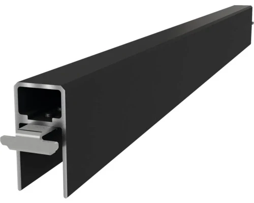 B-Ware Profil Schiene Konsta Profil Verto Zaun Aluminium Metall Schwarz