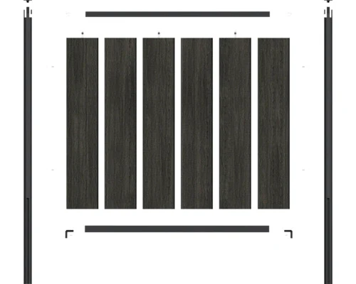 B-Ware Profil Schiene Konsta Profil Verto Zaun Aluminium Metall Schwarz