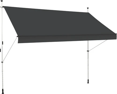 B-Ware Hornbach Klemmmarkise Balkonmarkise Markise grau 3x1,5 Balkon Sonnenschutz