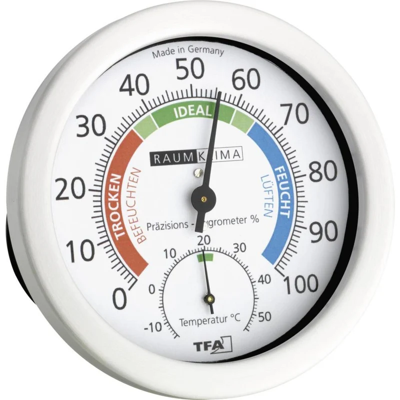 3x B-Ware TFA Tisch Wand Thermo-/Hygrometer Klimakontrolle Innenluftfeuchte Weiß 3 STÜCK