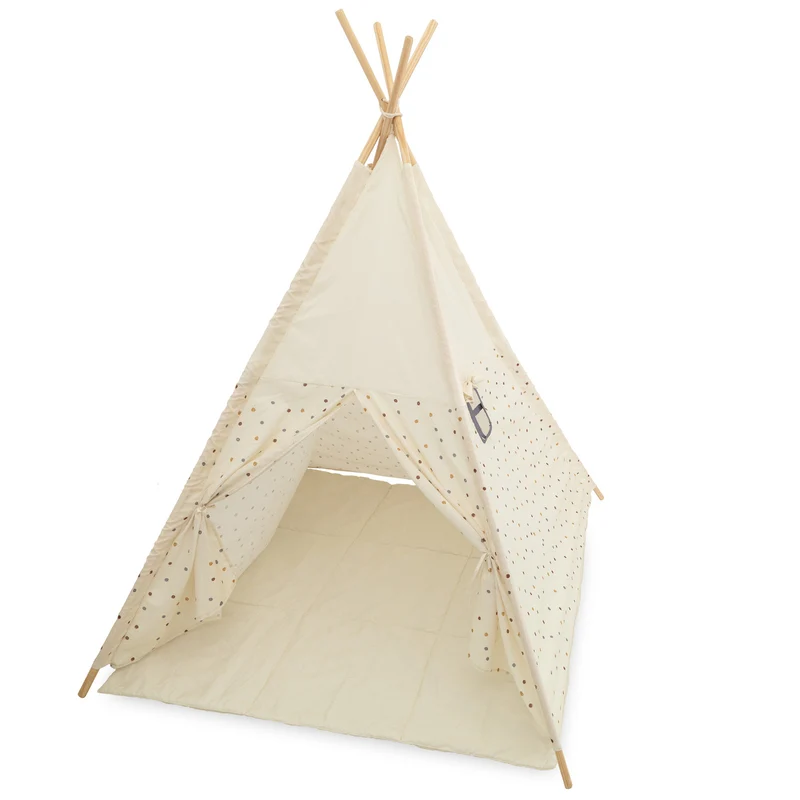 B-Ware LITTLE ONE Tipi Spielzelt Zelt Kinderzelt Matratze zwei Fenster Spielen