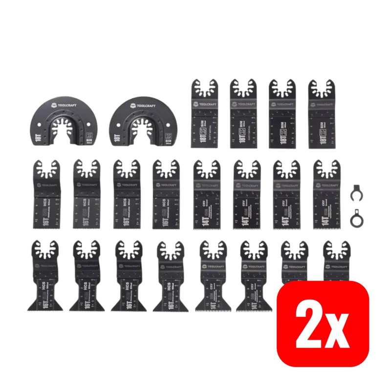 2x B-Ware TOOLCRAFT Multifunktionswerkzeug Set Aufsatz Werkzeugaufnahme 24-teilig 2 SETS
