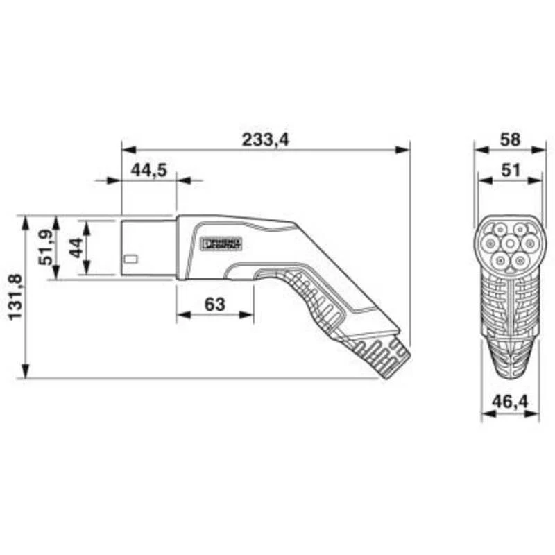 B-Ware Phoenix Contact eMobility Ladekabel Kabel Typ 2 Mode 3 c-line schwarz grau 7 m