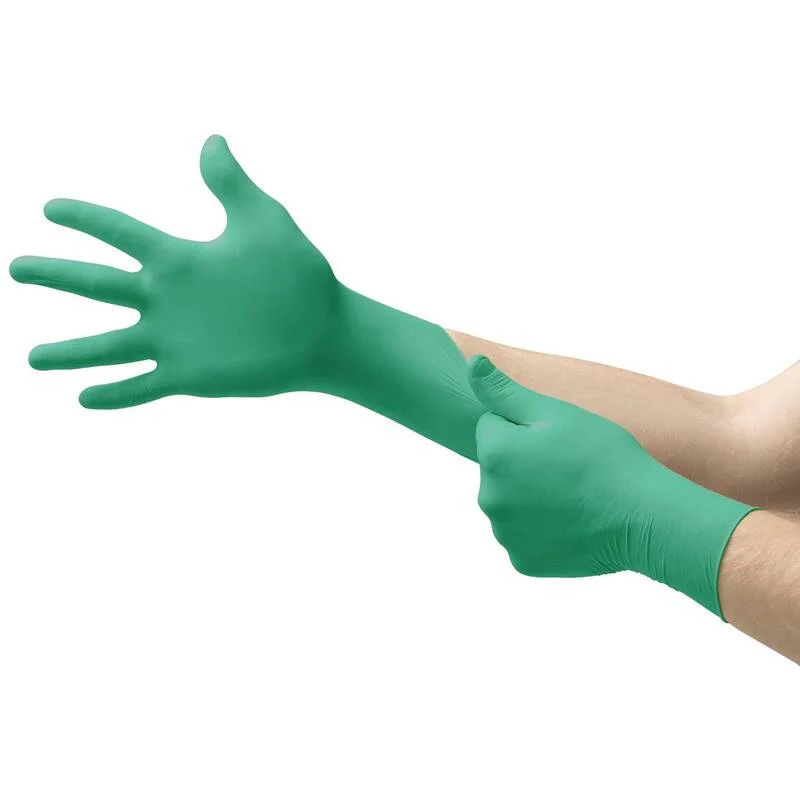 B-Ware Ansell Einweghandschuh TouchNTuff Nitril Grün Größe XL Silikonfrei 100 Stück