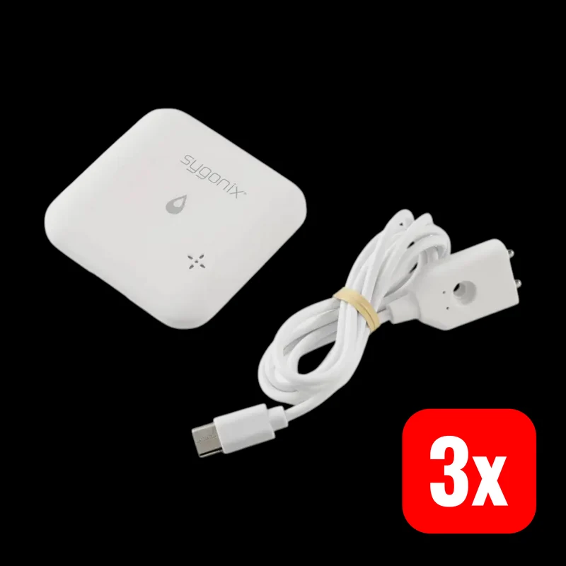 3x B-Ware Sygonix Wassermelder Sensor App-Steuerung batteriebetrieben Boden Wand 3 STÜCK