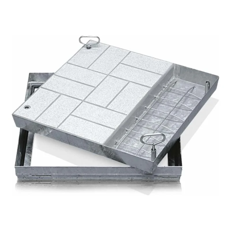 B-Ware ZARGES Schachtabdeckung Stahl verzinkt 500x500mm 125kN wasserdicht konisch