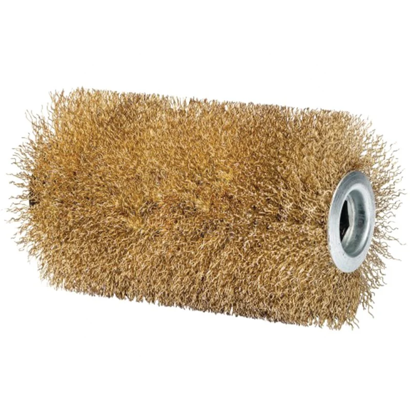 Gloria Haus und Garten Steinbürstenwalze passend für MultiBrush und PowerBrush Geräte – Breite 165 mm Ausführung • messingbeschichtete Stahldr