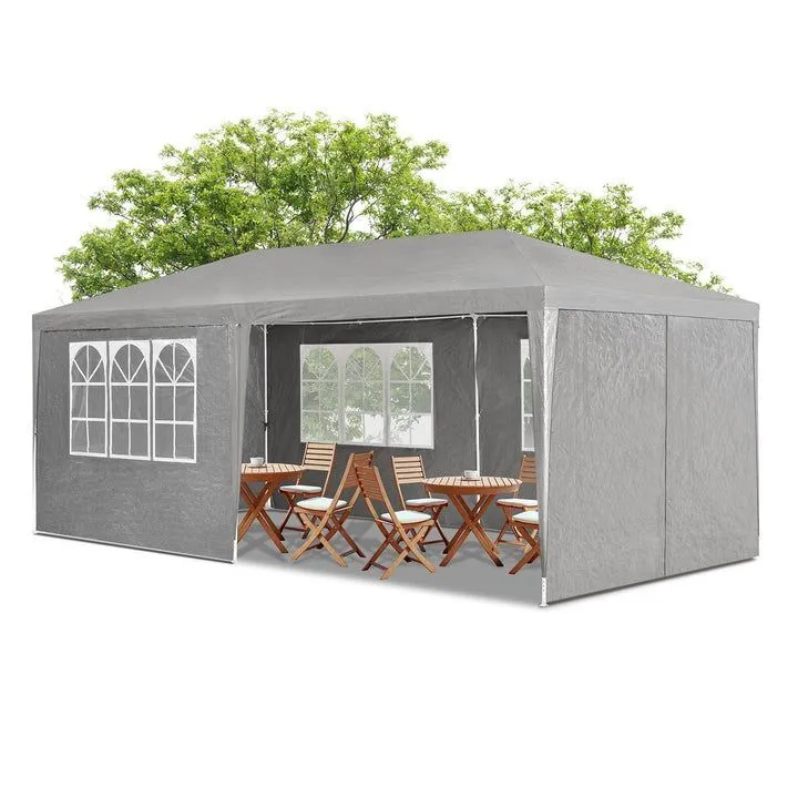 B-Ware Partyzelt 3x6m Gartenzelt mit Dach und abnehmbaren Seitenwänden für Gartenfeiern